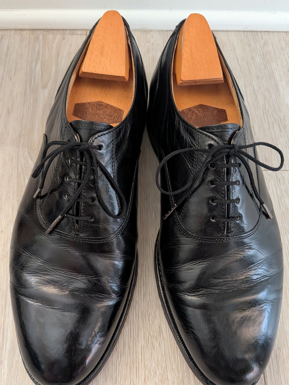 Vintage 1980s Stetson Plain-toe Oxford 10.5 EEE Black GUC Rare Wide